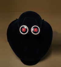 Red Poppy Stud Earrings
