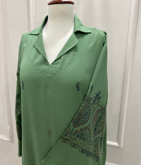 Nazneen -  Hand embroidered pashmina kaftan